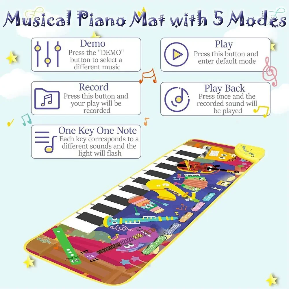 Kids Musical Piano Mats, Soft Musical Dance Mat, Baby Early Education